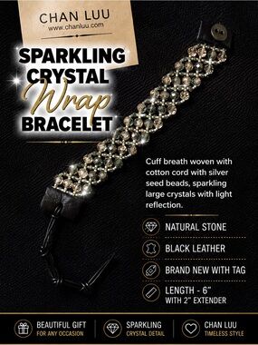 CHAN LUU Sparkling Crystal Wrap Bracelet